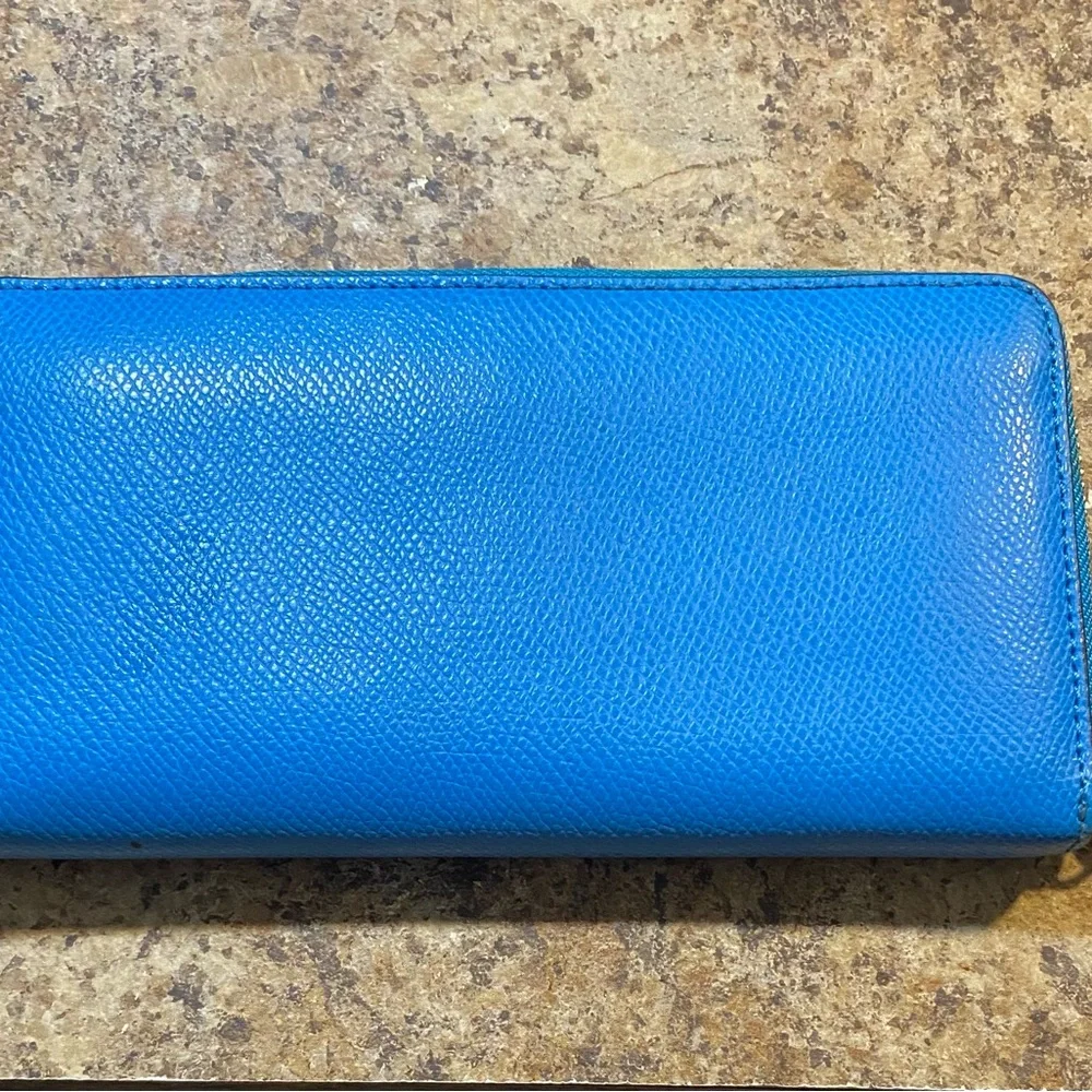 Coach Blue and Black Leather Wallet - Picture 2 of 5